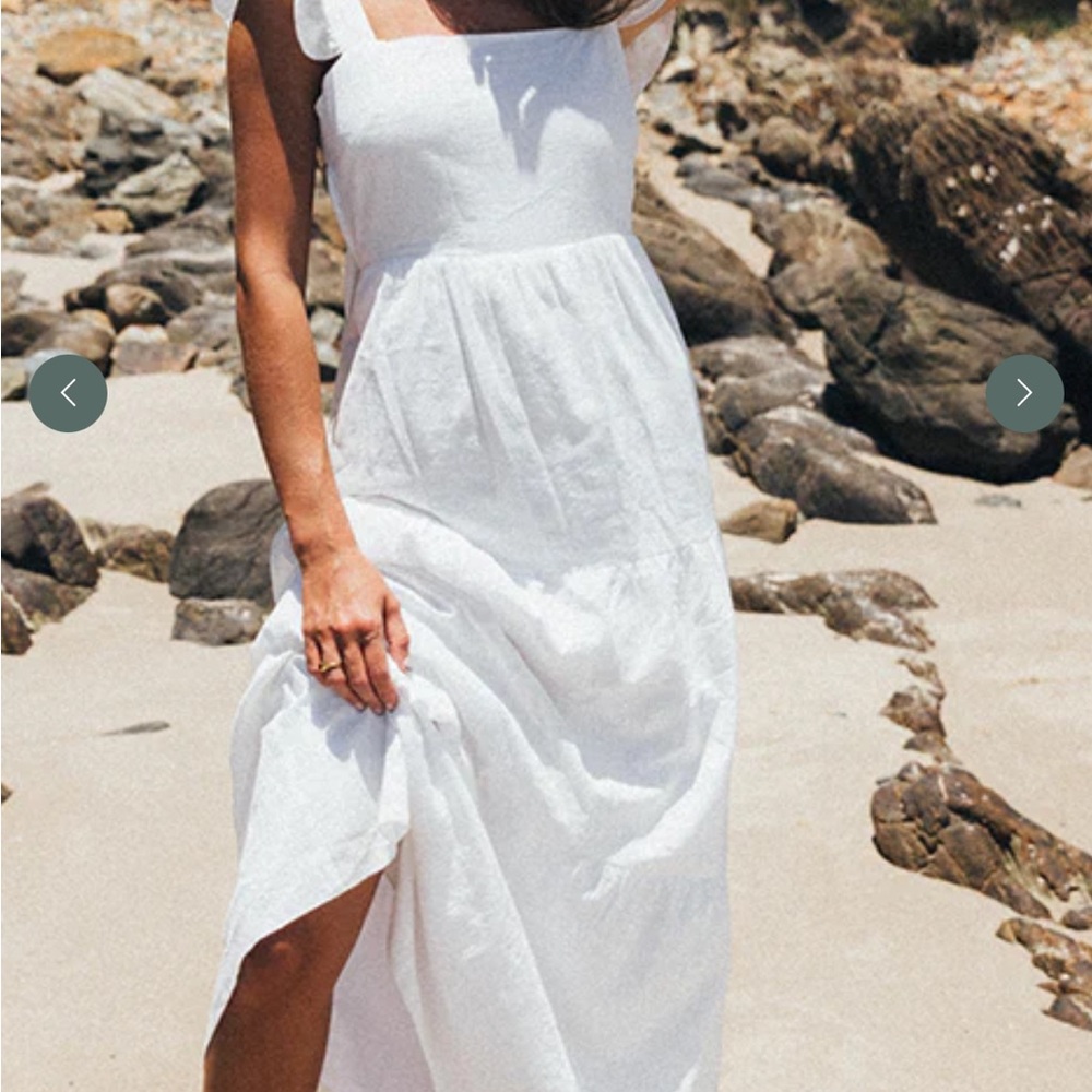 SNDYS Peaches White Beach Maxi Dress